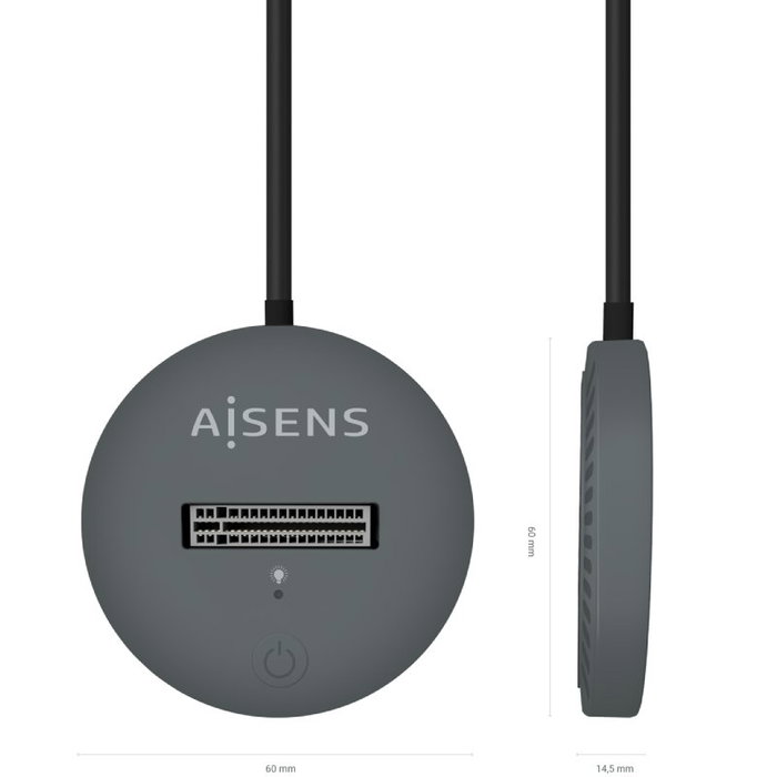 Aisens Dock USB-C para SSD M.2 SATA/NVMe ASUC-M2D014-GR Gris